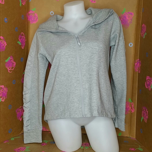 Nike Gray Zip Up Hoodie Hi Lo Hem Size Small - Picture 3 of 11